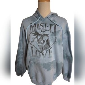 Disney Blue Tie Dye  Nightmare Before Christmas Hoodie Sweatshirt